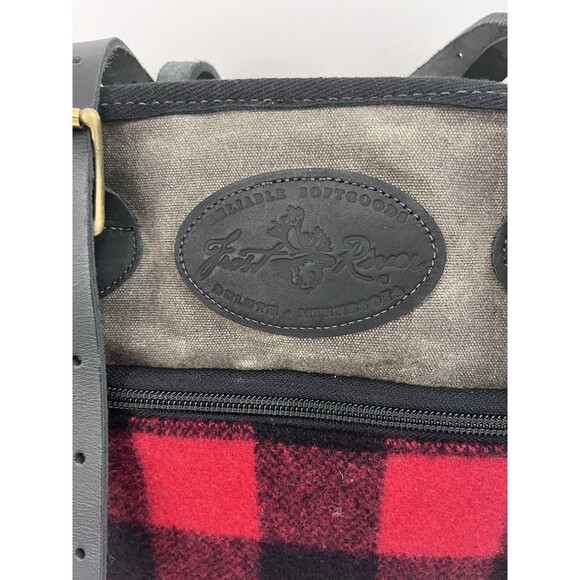Frost River Temperence Tote Red Plaid Canvas Leather Bag - Picture 4 of 11
